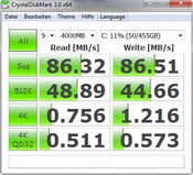 Crystal Disk Mark 86 Мб/с чтение/запись