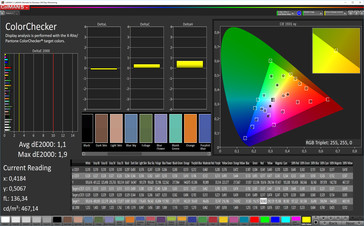 Тест CalMAN ColorChecker (цветовое пространство sRGB, режим True Tone неактивен)