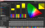 CalMAN ColorChecker (цветовое пространство: sRGB); режим дисплея "Яркий"
