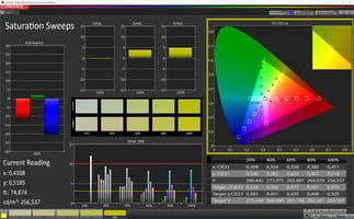 Тест CalMAN Saturation Sweeps (эталонное цветовое пространство: sRGB)