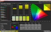 Тест CalMAN Saturation Sweeps (цветовое пространство: sRGB); режим дисплея: стандартный
