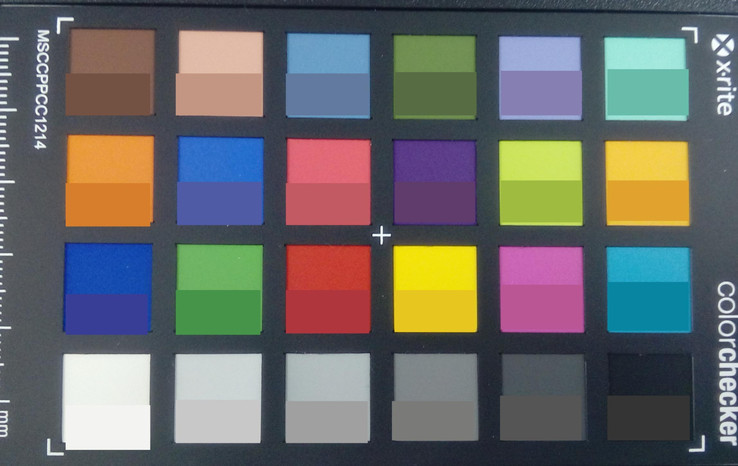 Снимок цветов ColorChecker. Исходные - внизу каждого квадрата
