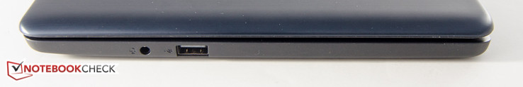 Справа: 3.5-мм аудиоразъем, USB 2.0