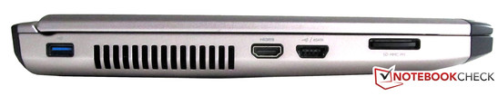 Слева: USB 3.0, HDMI, eSATA/USB, считыватель карт памяти
