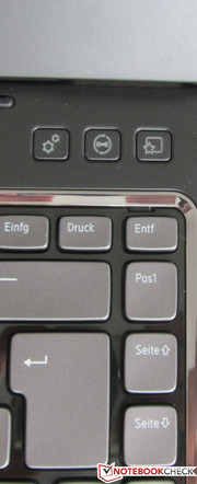 Три специальных клавиши могут быть сконфигурированы для соответствия индивидуальным предпочтениям пользователя