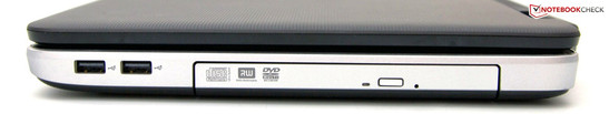 Справа: 2хUSB 2.0, DVD-привод