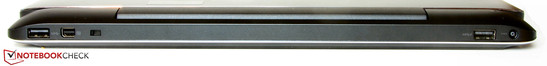 Сзади на клавиатурной док-станции: USB 3.0, mini-DisplayPort, слот Kensington, USB 3.0, разъем питания