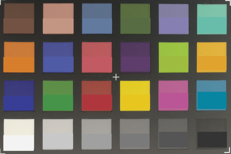 ColorChecker Passport: Цветопередача основной камеры, правильные оттенки приведены снизу