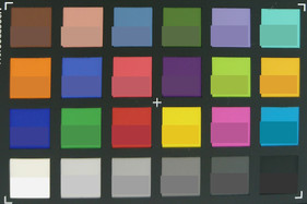 ColorChecker. Исходные цвета представлены в нижней половине каждого блока.