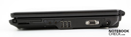 Справа: слот ExpressCard/54, аудио порты, 3 x USB, VGA