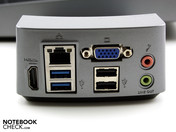 HDMI, VGA, LAN, линейный выход, микрофон, 2 USB 2.0, 2 USB 3.0