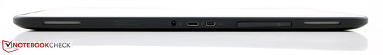 Нижняя грань: разъём питания, micro-USB, micro-HDMI, слот micro-SD