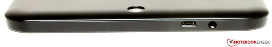Сверху: microUSB, 3.5-мм аудиоразъем