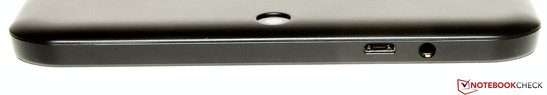Сверху: microUSB, 3.5-мм аудиоразъем