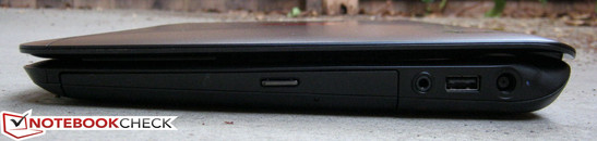 Справа: Привод DVD, аудио, USB 2.0, разъем питания
