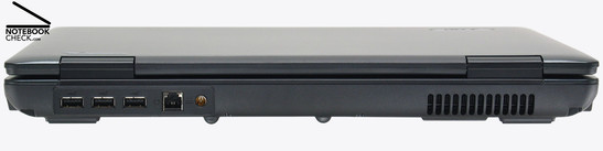 Сзади: 3x USB-2.0, 54k-модем, Разъем питания, Вентилятор