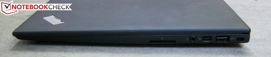 Справа: Картридер (4-в-1), аудио, mini-DisplayPort, USB 3.0, Kensington