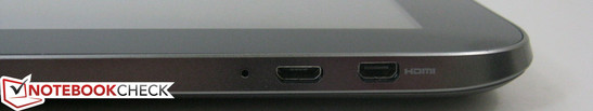 Правая сторона: Микрофон, Micro-USB 2.0, Micro-HDMI
