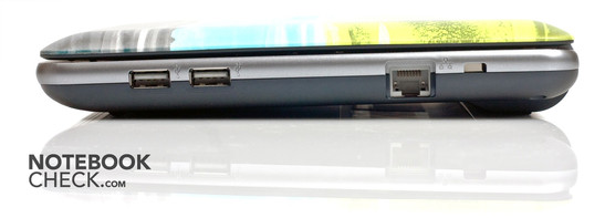 Справа: 2 порта USB 2.0, RJ-45, замок Kensington