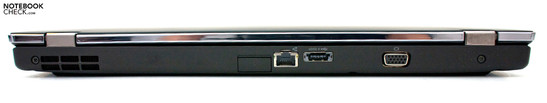Сзади: SIM, RJ45, eSATA/USB 2.0, VGA