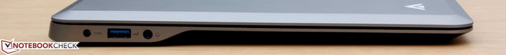 Слева: Порт адаптера питания, USB 3.0, аудиовыход