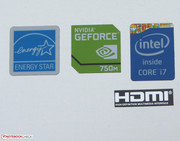 Логотипы nVIDIA и Intel напоминают о мощных компонентах.