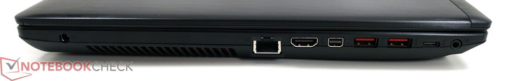 Слева: Коннектор питания, Ethernet, HDMI, Mini-DisplayPort, 2x USB 3.0, USB 3.0 Type-C