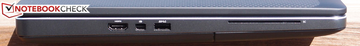 Слева: порт HDMI, порт Mini-DisplayPort/Thunderbolt 3 (опционально), порт USB 3.0