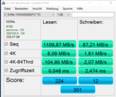 AS SSD (Toshiba NVMe THNSN5256GPU7 256 ГБ)