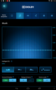 ПО от Dolby предлагает несколько преднастроенных режимов, заметно меняющих качество звука.
