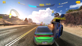 Asphalt 8. Настройки графики пришлось сбросить на средние.