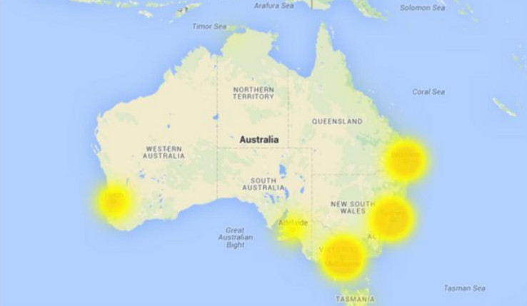 Австралия без Интернета: Многие крупные города оказались вовлечены