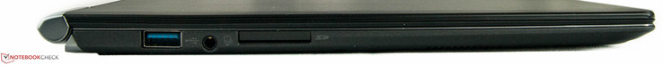 Слева: USB 3.0, комбинированный аудиоразъем, SD-кардридер