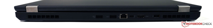 Задняя сторона: 2 порта USB 3.0 (1 поддерживает AlwaysOn), гигабитный Ethernet, порт USB 3.1 Type-C (Gen. 2)/Thunderbolt 3, HDMI 1.4, разъем питания
