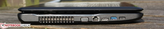 Слева: VGA, Ethernet, HDMI, USB 3.0, HDMI, USB 2.0
