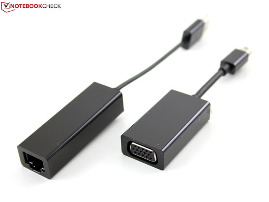 Комплектные переходники (USB - Ethernet, mini-DisplayPort - VGA)
