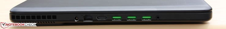 Слева: разъем питания, Ethernet, HDMI, три USB 3.0