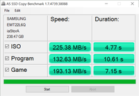 Бенчмарк AS SSD Copy Benchmark