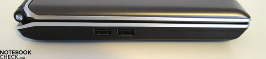 Вид слева: 2x USB