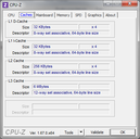 CPU-Z: информация о кэшах