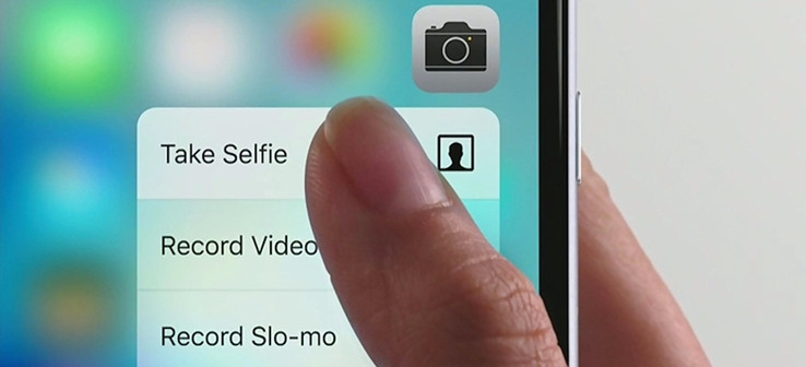 3D Touch на главном экране (Изображение с сентябрьской презентации Apple)