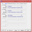 CPU-Z: информация о кэше