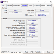 CPU-Z - сведения об оперативной памяти