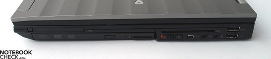 Правая сторона: PCMCIA, DVD Drive, SmartCard, Firewire, Audio Ports, 2x USB 2.0