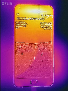 Температура корпуса UMi Touch при максимальной нагрузке (лицевая панель)