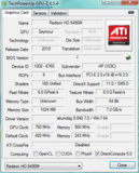 Информация о системе: GPUZ AMD Radeon HD 6490M