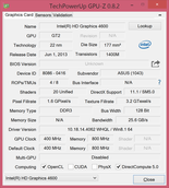 GPU-Z: Intel HD Graphics 4600