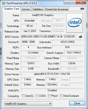 Системная информация GPUZ Intel