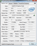 Информация о системе: GPUZ Intel HD 3000