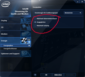Intel settings